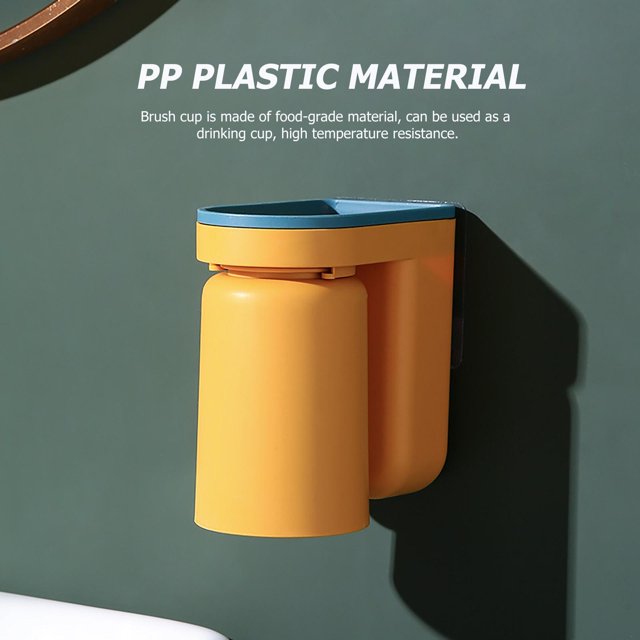 Porta Cepillo De Dientes Soporte para cepillo de dientes Soporte de pasta de dientes adhesivo para montaje en pared para ducha (amarillo)