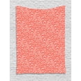 thumbnail image 1 of Coral and White Tapestry, Hand Drawn Strokes Pattern Pastel Abstract Shapes Summer Inspired, Wall Hanging for Bedroom Living Room Dorm Decor, 60W X 80L Inches, Coral and White, by Ambesonne, 1 of 2