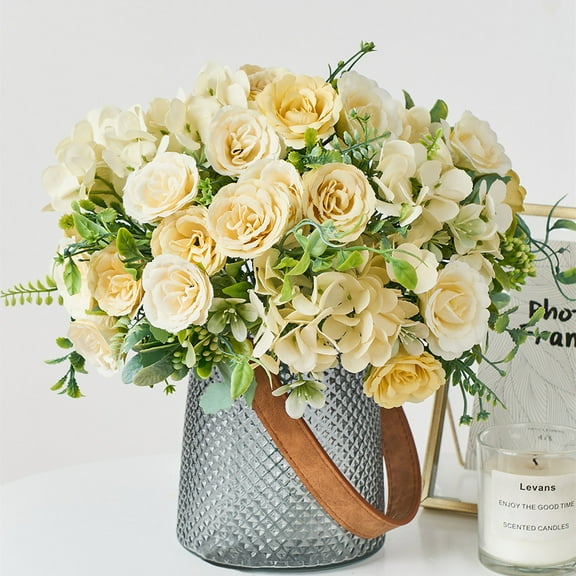 Artificial Flowers for Outdoors, Artificial Flowers Centerpieces for Tables Home Living Room Decor Fake Pampas Grass Wedding Arrangement