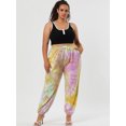 thumbnail image 3 of Pantalones de chándal cintucon cordón de talgrande color de contraste pamujer Multicolor L, 3 of 6