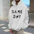 thumbnail image 2 of Hoodies for Men Football Fans Sports Rugby Player Retro Mens Clothing,White,2XL, 2 of 4