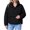 Black, variant on Fall Winter Women Long Sleeve Stand Collar Quilted Hoodies Puffer Jacket