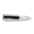 thumbnail image 3 of White Night Sterling Silver Rhodium-plated Black and White Diamond Band, 3 of 7