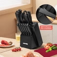 thumbnail image 5 of MoCook Kitchen Knife Set, 16 Pcs Knives Block Set with Built-in Sharpener, Healthy Anti-Rust Coating & German Stainless Steel Knife Set, Dishwasher Safe Black, 5 of 7