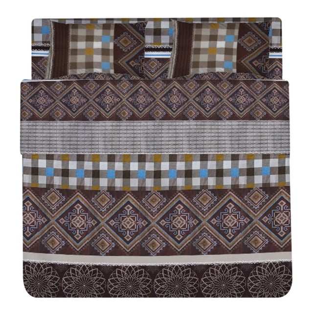 Juego De Sabanas Queen Size Estampadas De Microfibra De Poliester 4 Piezas Diseño Elegante Amplias Textura Suave