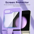 thumbnail image 4 of Case for Galaxy Z Flip 5 5G (2023), Z Flip 5 Ultra Slim Case with Metal Ring Holder & Tempered Glass Camera Screen Protector for Women Girls, Matte PC Case for Samsung Galaxy Z Flip 5 - Purple, 4 of 16