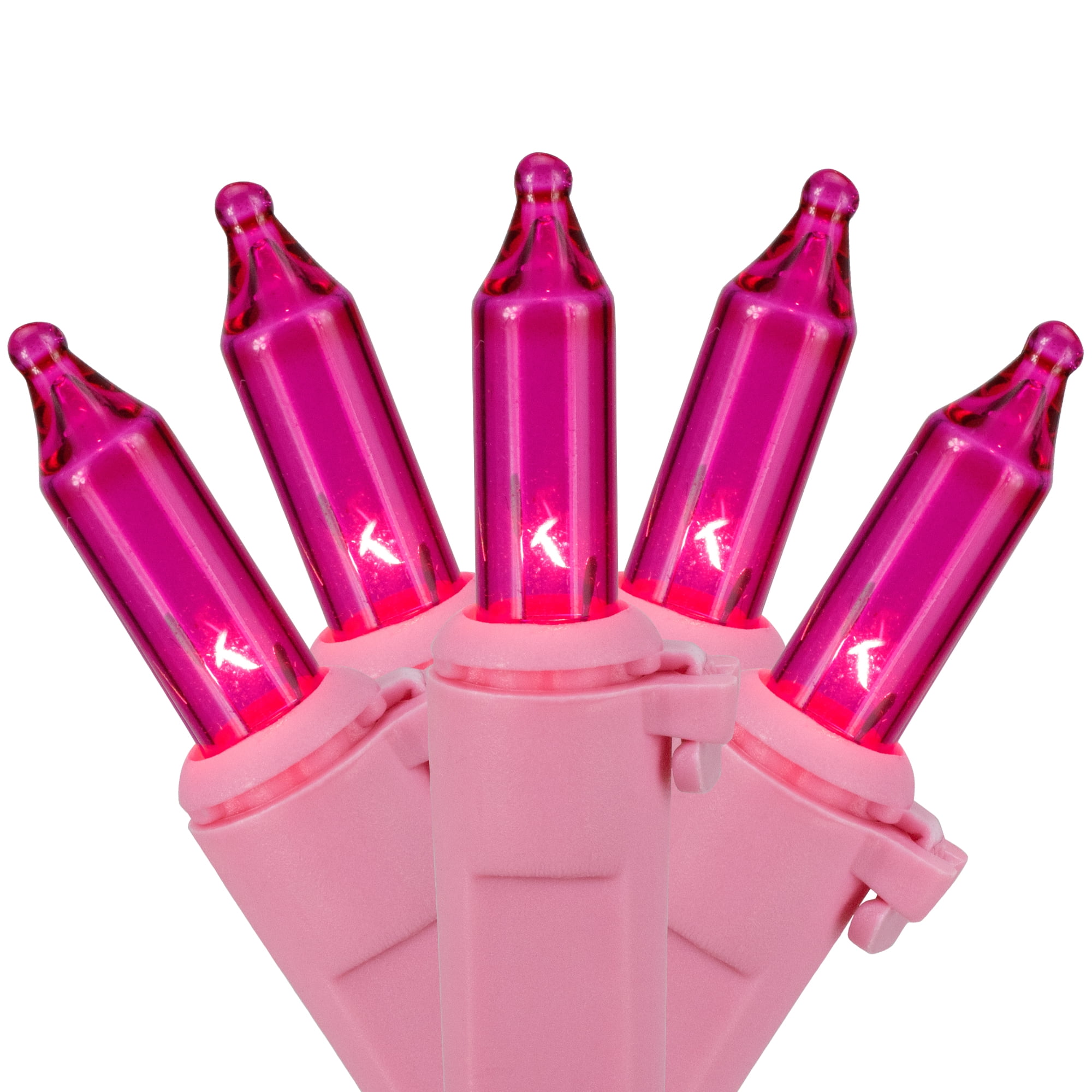 Northlight 100ct Pink Mini Christmas Light Set, 20ft Pink Wire