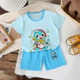 thumbnail image 2 of UAYOTSE Baby Boys Summer Clothes 6 12 18 24 Months 3T Boy Toddler Outfits Short Sleeve T shirt Tops + Solid Color Drawstring Shorts Set for 3 6 12 18 Months Short Sets Summer Pjs,Sizes 3-4 Years, 2 of 4
