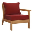 thumbnail image 2 of WestinTrends Avalon Outdoor Patio HDPE Right Arm Sectional Corner Club Chair with Patio Cushions, Teak/Red, 2 of 13