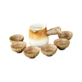 thumbnail image 2 of Tetera de cerámica con 6 tazas con colador de té, Infusor de té japonés duradero, tetera de arcilla para el hogar, Picnic, senderismo, Camping al aire , estilo c Macarena Tetera, 2 of 8