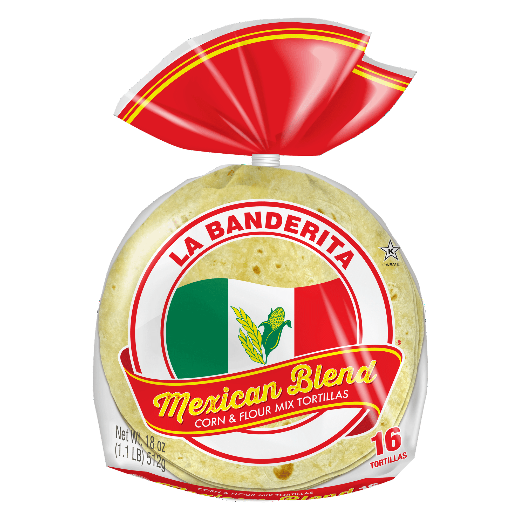 La Banderita Mexican Blend Corn & Flour Mix Tortillas, 18 oz, 16 Count