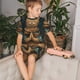 thumbnail image 4 of Balery Surreal Meditating Cat Conjunto de Pijama Infantil de Manga Corta con Estampado – Ropa de Dormir de Algodón Suave-3X-Large, 4 of 6