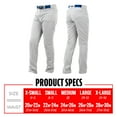 thumbnail image 2 of Franklin Sports Youth Baseball + Softball Pants - Kids Relaxed Pants - Gray - Youth Large, 2 of 10
