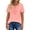 Coral, variant on UVN Blouses for Women Summer Short Sleeve V Neck Lace Shirts Dressy Casual Boho Tunic Tops