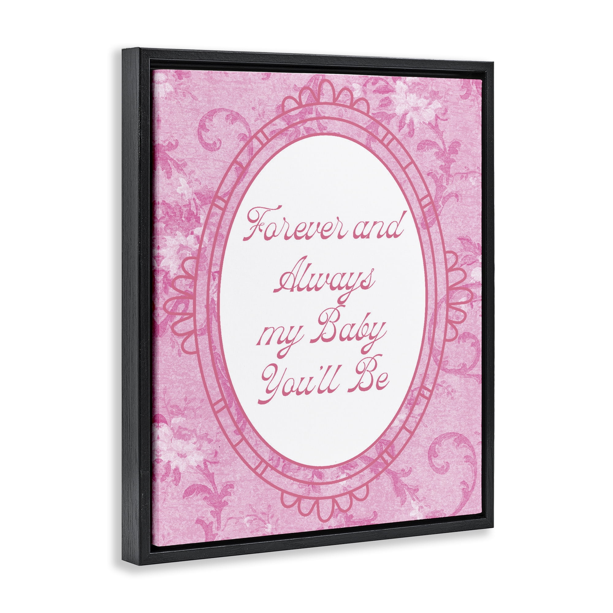 Stupell Industries Forever & Always My Baby Black Framed Floater Canvas Wall Art, design by Lil' Rue