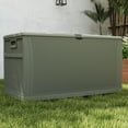 thumbnail image 2 of EHHLY 121 Gallon Outdoor Storage Box Large, Lockable Outside Storage Containers Waterproof Patio Cushions Storage Deck Boxes, Olive, 2 of 4