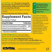 Nature Made Vitamin D3 K2, 5000 IU (125 mcg) Vitamin D, Dietary Supplement for Bone, Teeth, Muscle and Immune Health Support, 30 Softgels, 30 Day Supply