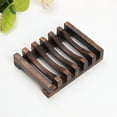thumbnail image 6 of opvise Bathroom Accessory Retro Wood Sink Deck Mount Hollow Out Soap Dish Holder Shelf A, 6 of 8