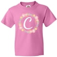 thumbnail image 3 of Inktastic C Monogram Alphabet Letter Rose Floral Wreath Youth T-Shirt, 3 of 5