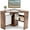 Rustic Brown, variant on Corner Computer Desk, Space-Saving Corner Table with Drawer & Shelves, Home Office 90° Triangle Corner Workstation, Modern Makeup Vanity Table, Small Corner Desk for Small Spaces (Black)