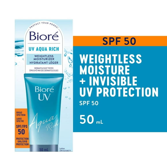 Bioré UV Aqua Rich Weightless Moisturizer - SPF 50 | 50mL (Made in Canada)