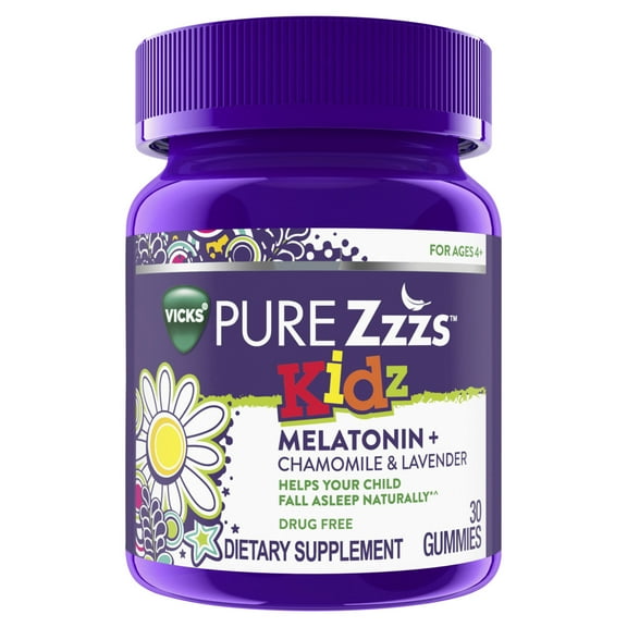 PURE Zzzs Kidz, Kids Melatonin Gummy, Sleep Aid, Melatonin 1 mg, Berry Flavored, 30 Gummies