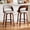 Gray/Black Ring Footset, variant on ClinQ 26 inch Swivel Bar Stool Set of 1, Counter Height Bar Chair with Walnut Legs and Silver Ring Footrest, Upholstered Faux Leather, Beige