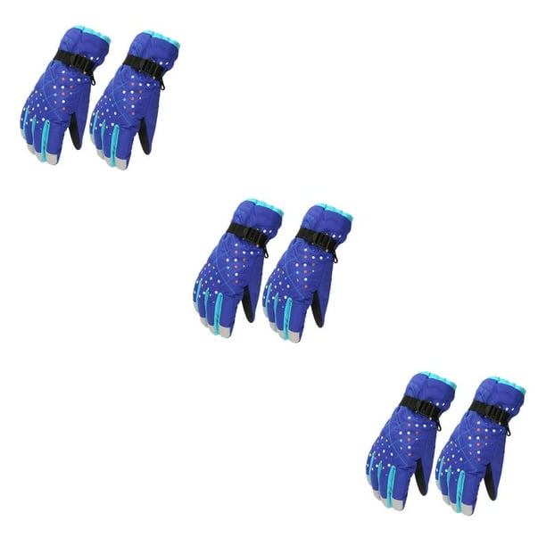 Yuarrent 1 par de guantes de nieve, guantes de esquí flexibles, calentador de manos para exteriores, azul Azul 3piezas