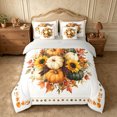 thumbnail image 3 of Erosebridal Pumpkin Wreath 7-Piece Twin Bedding,Fall Harvest Bedding Comforter Set,Khaki,Reversible, 3 of 6