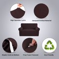 thumbnail image 2 of H.VERSAILTEX 1-Piece Jacquard Spandex Loveseat Stretch Slipcover, Brown, 2 of 7