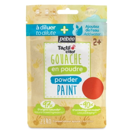 Pebeo Tactilcolor Powder Gouache Paint - Orange, 100 g (3.5 oz) Bag