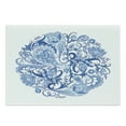 thumbnail image 1 of Ethnic Cutting Board, Classic Paisley Petals Circular Shape Blue Tones Swirls Branches Motif, Decorative Tempered Glass Cutting and Serving Board, Large Size, Blue Navy Blue and White, by Ambesonne, 1 of 1