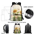 thumbnail image 6 of Uourmeti Sunflower Frog Backpack for Students, 17 Inch Large Capacity Multiple Pockets School Backpack for Travel Hiking, 6 of 6