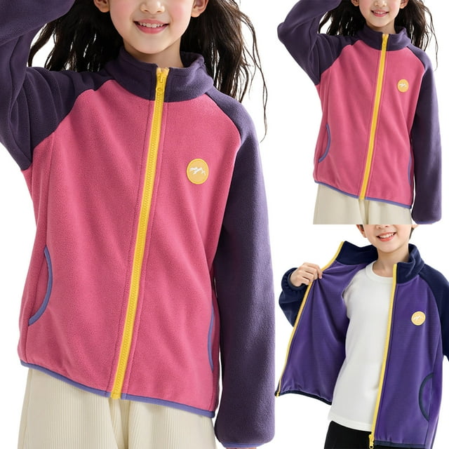 Veste en Molleton Légère Unisexe pour Tout-Petits Garçons Filles Manches Longues Automne à Fermeture Éclair
