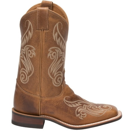 Justin Boots Womens Llano Embroidered Square Toe Cowboy Mid Calf Dress Boo