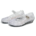 thumbnail image 2 of Wolcakyue Toddler Sandles Girls Jelly Sandals Rubber Sole Closed Toe Princess Flat Flower Summer Shoes,White 1, 2 of 6