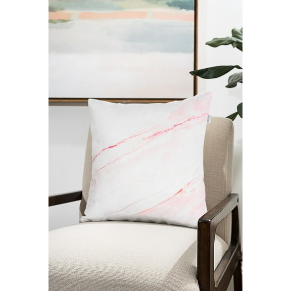 Ada Home Decor Decorative Square Throw Pillow 18" x 18", Pink Marble Printed