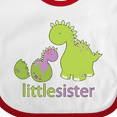 thumbnail image 4 of Inktastic Little Sister Purple Girls Baby Bib, 4 of 4