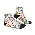thumbnail image 3 of Bingfone Watercolor Floral With Butterflies Design Patterned Men'S Women'S Casual Cotton Socks, 3 of 9