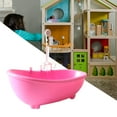 thumbnail image 4 of Simulation Dollhouse Bathtub Miniature Dollhouse Dolls Bath Playset Kids Pretend Toys 1: 6 Scale Bathroom Accessories for 12inch Doll Gifts Pink, 4 of 8
