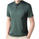 thumbnail image 1 of Blusa y camisa de manga larga con cuello vuelto para hombre, estilo casual, color liso, cuello redondo, botones, corta, de poliéster y algodón., 1 of 3