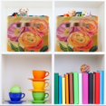 thumbnail image 6 of Yayeee 2 Pack Canvas Storage Basket with Handles for Shelves Fabric Bins Closet Organizer, Pink Abstract Floral, 6 of 8