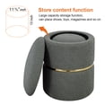 thumbnail image 6 of Furniliving  Grey Round Footstool Storage Ottoman Footrest Modern Upholstered  Vanity Stool , Pack of 2, 6 of 9