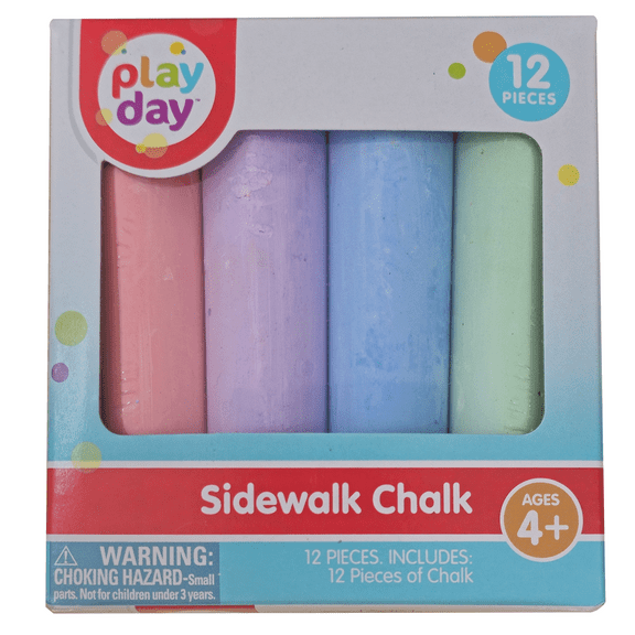 Play Day 12CT Sidewalk Chalk, 12 Pieces