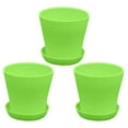 thumbnail image 2 of Wdhugt Plant Planters 3 Pack, Thick Sturdy Plastic Pots for Plants, Indoor/Outdoor Flower Pots with Drainage Holes and Saucers, for Indoor & Outdoor Garden Home Plants Green, 2 of 5