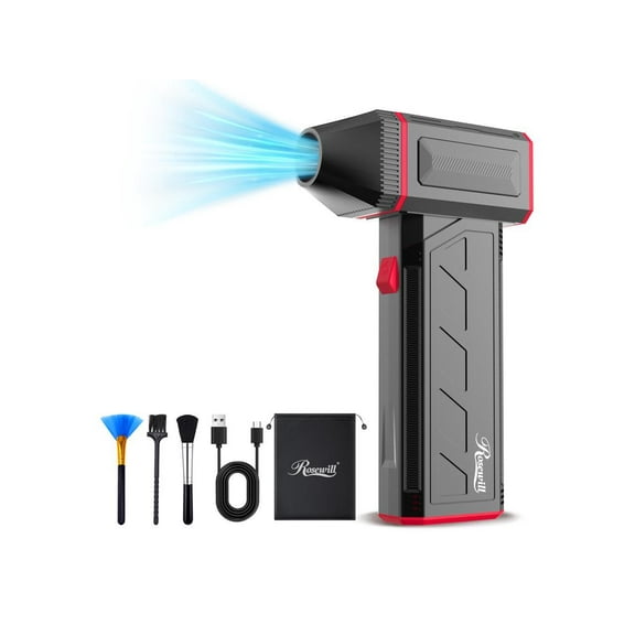 Rosewill Electric Air Duster - 120,000 RPM Super Power Cordless Compressed Air Duster, 3-Gear Adjustable Mini Blower with Fast Charging, Dust Blower for Computer, Keyboard, Pet, House, Outdoor and Car