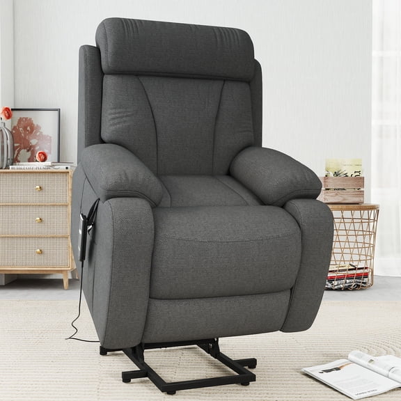 Massage Chairs Power Lift Recliner for Elderly, Lift Chair Recliners for Small Spaces, Electric Recliner Chairs for Seniors, Remote Control, Adjustable, Side Pocket (Dark Gray Snowflake Velvet),Powe