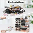 thumbnail image 7 of DUAIU Clear Cosmetic Makeup Organizer Display Case - Makeup Brush Holder Perfume Organizers with 2pcs Jewelry Organizer for Lipstick Lotions Eyeshadow Nail Polish, 7 of 7