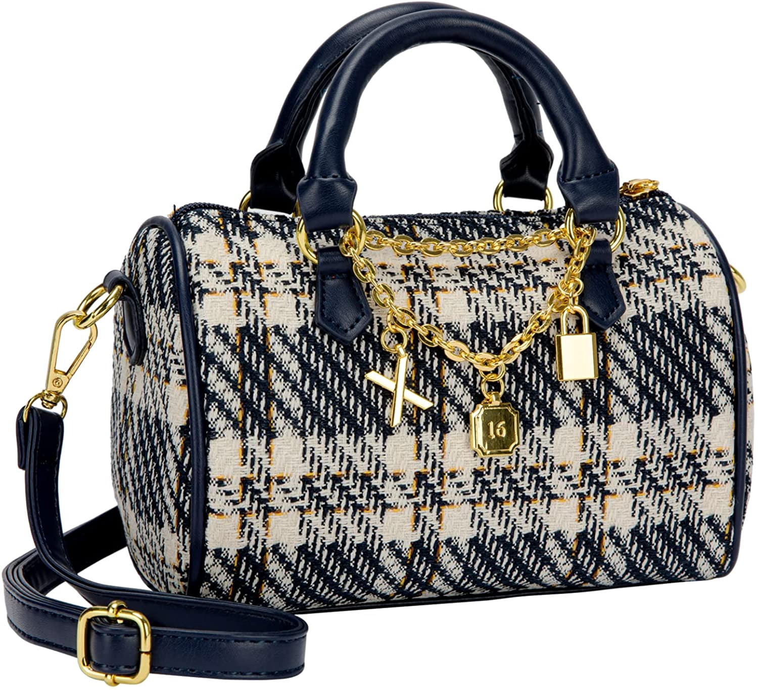 Asge Top Handle Handbags for Women Retro Barrel Casual Crossbody