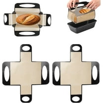 2Pcs Reusable Silicone Bread Loaf Pan Liner（Fits 9x5" Loaf Pans), Food-Grade Silicone Bread Sling, Non-Stick & Easy Clean Dough Transfer Tool, Loaf Pan Lifters for Loaf, Cake, Pastry(Black)